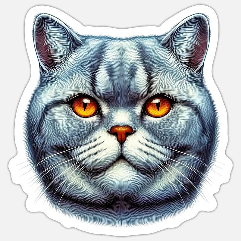 Britisch Kurzhaar Katze Sticker Größe S (10 x 10 cm)