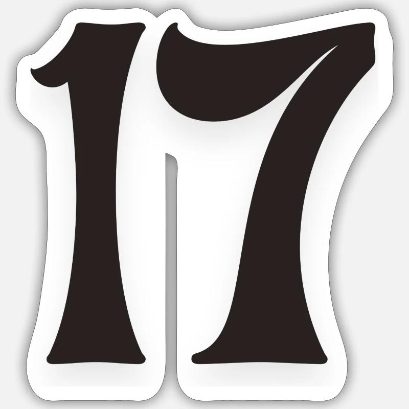 17 - Sticker Größe S (10 x 10 cm) - Mattweiß