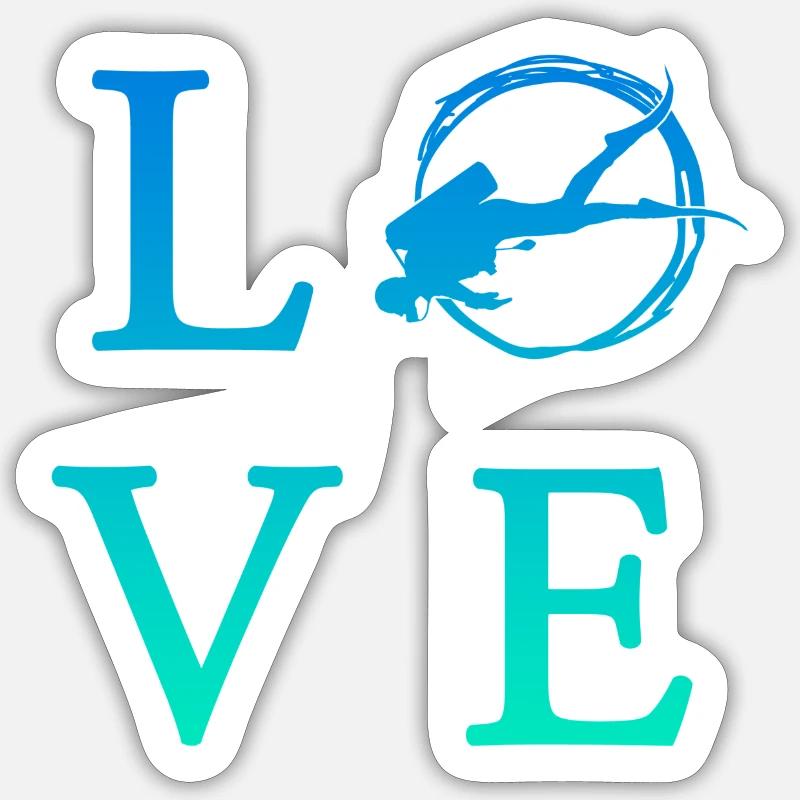 tauchen - Sticker Größe S (10 x 10 cm) - Mattweiß