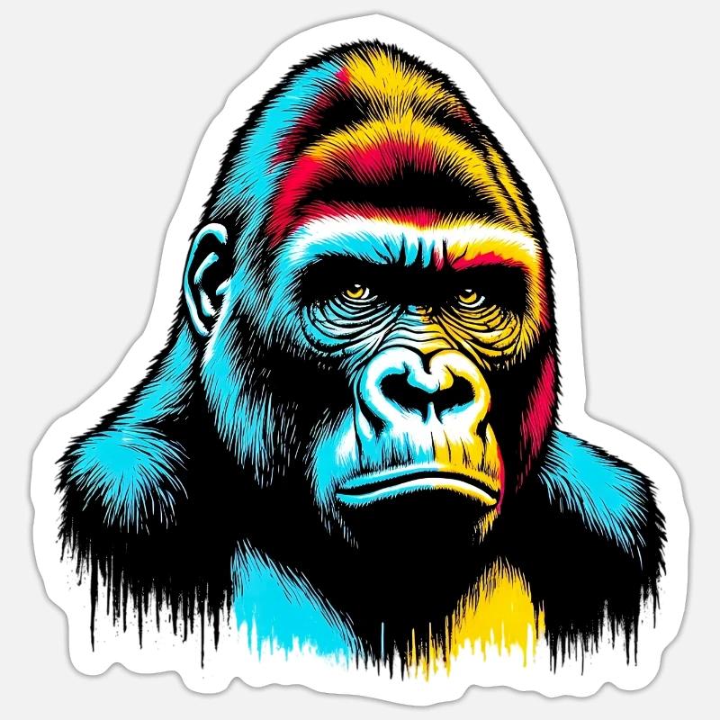 Gorille Sticker taille S (10 x 10 cm)