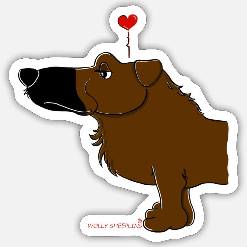 Comic - Hund "Balou" Wolly Sheepling Sticker Größe S (10 x 10 cm)