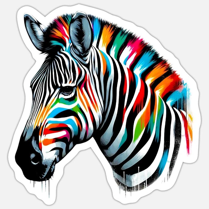 Zebra - Sticker Größe S (10 x 10 cm) - Mattweiß