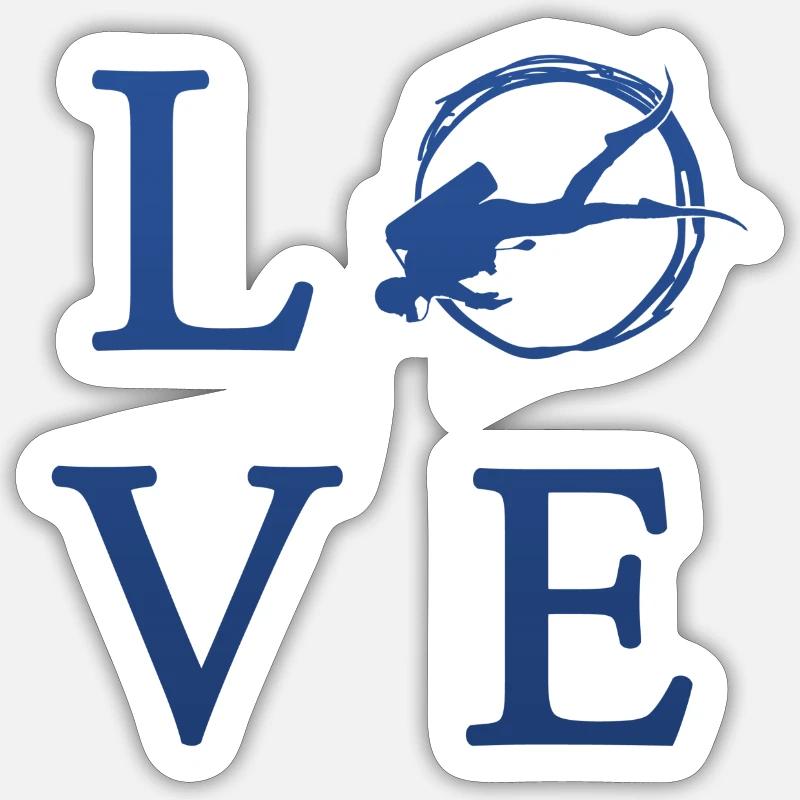 Tauchen - Sticker Größe S (10 x 10 cm) - Mattweiß
