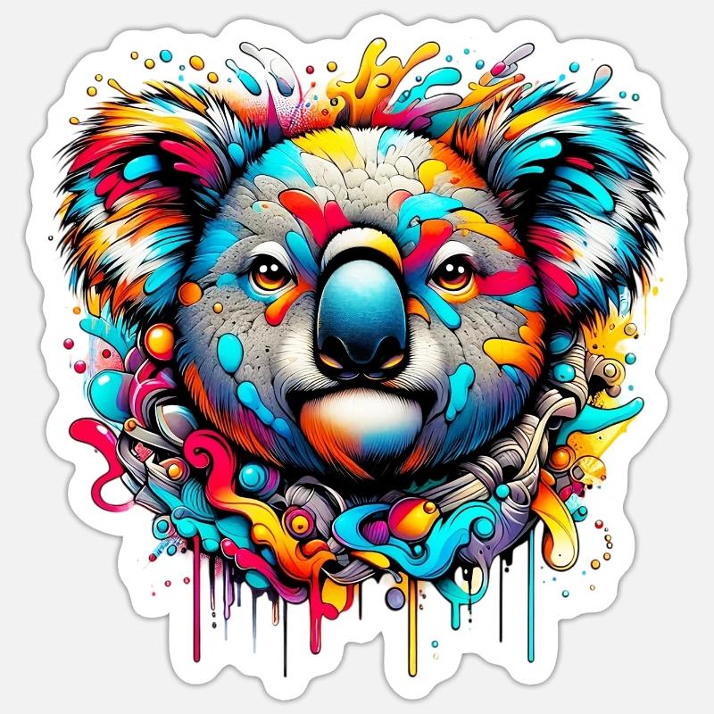 Koala - Sticker taille S (10 x 10 cm) - blanc mat