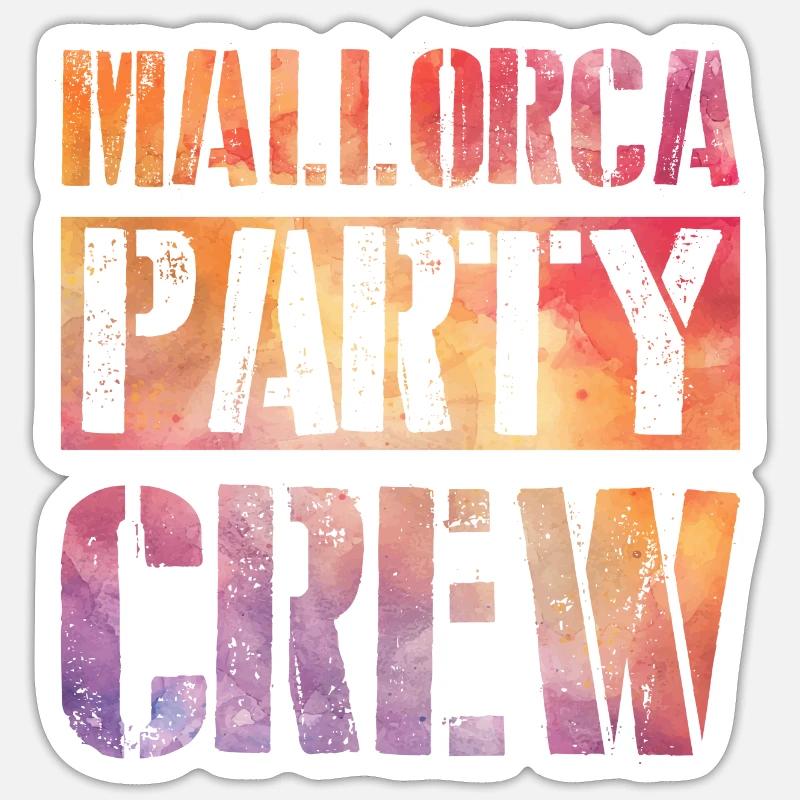 Mallorca Party Crew - Sticker taille S (10 x 10 cm) - blanc mat