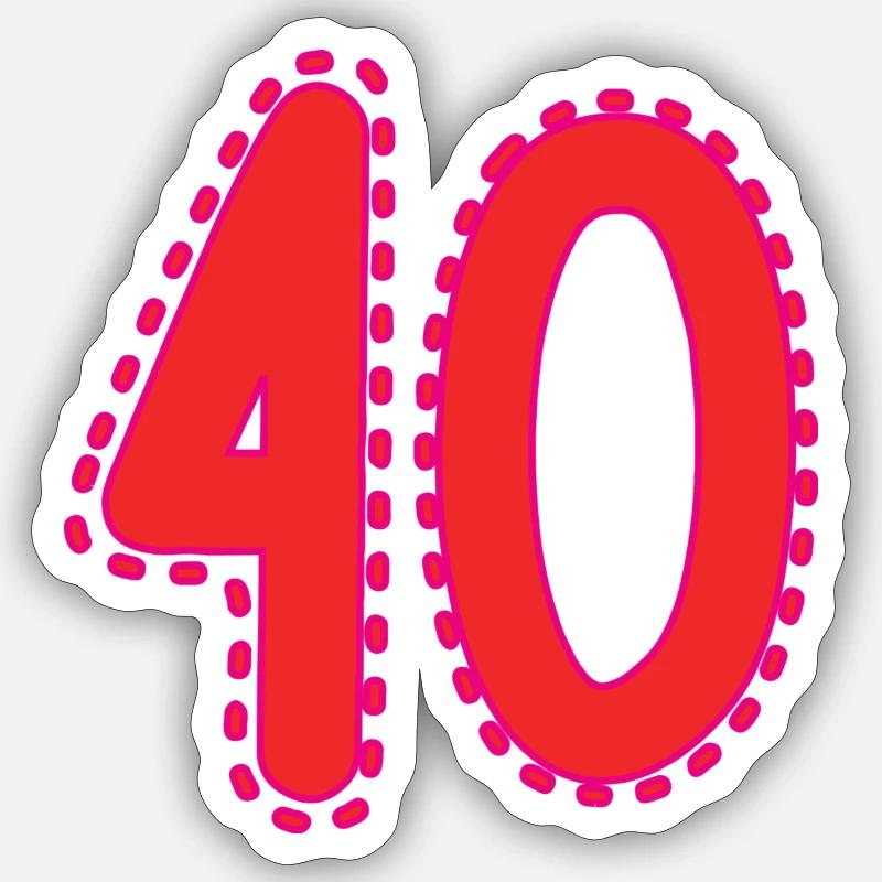 40 - Sticker Größe S (10 x 10 cm) - Mattweiß