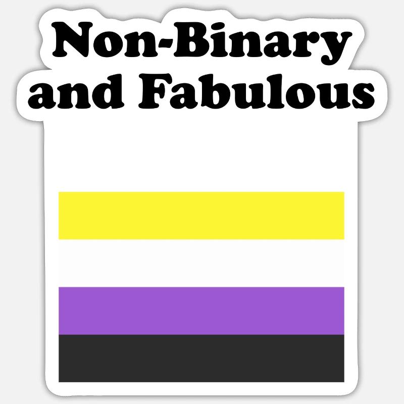 Non Binary and Fabulous - Sticker size S (10 x 10 cm) - white matte
