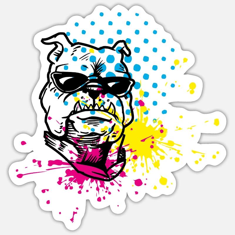 Éclaboussure de bouledogue Sticker taille S (10 x 10 cm)