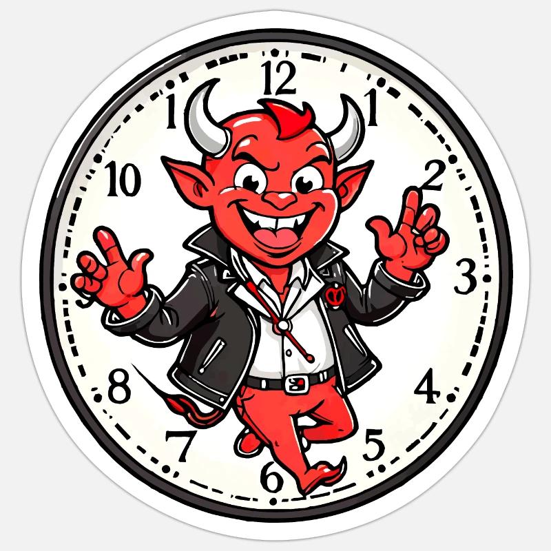 Roter Teufel - Sticker Größe S (10 x 10 cm) - Mattweiß
