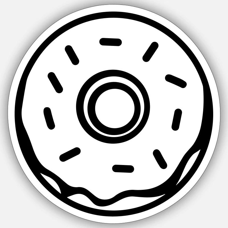 Krapfen - Sticker Größe S (10 x 10 cm) - Mattweiß