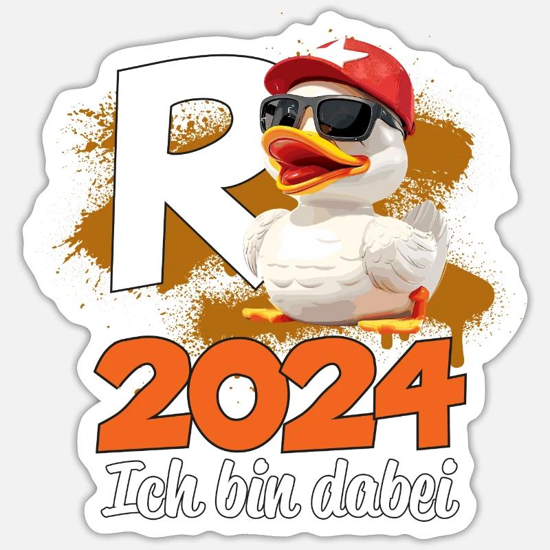 Rente 2024 ich bin dabei - Sticker Größe S (10 x 10 cm) - Mattweiß