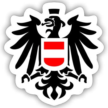 Adler Österreich Stil - Sticker Größe S (10 x 10 cm) - Mattweiß - Vorne