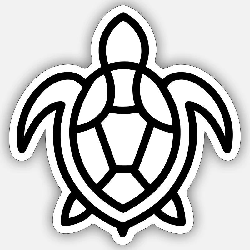 Minimalist Turtle Icon - different colors Sticker size S (10 x 10 cm)