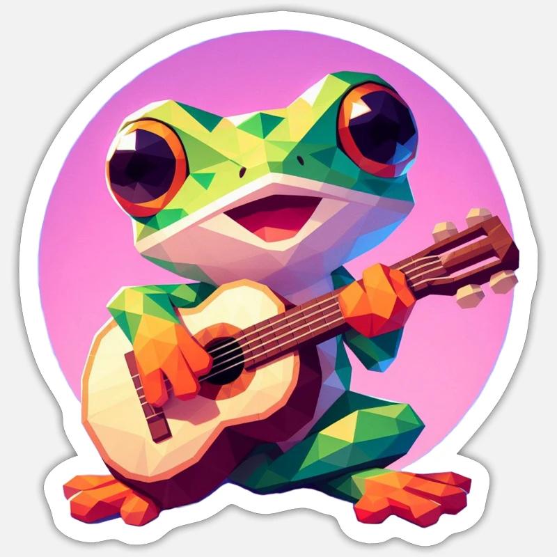 Frosch - Sticker Größe S (10 x 10 cm) - Mattweiß