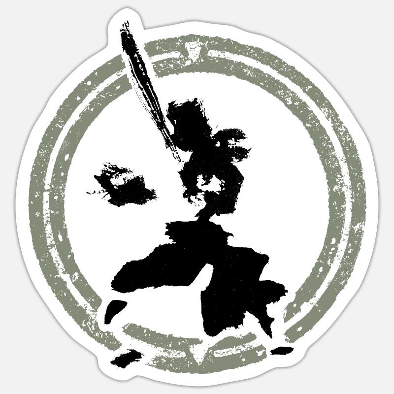 Samurai - Sticker Größe S (10 x 10 cm) - Mattweiß