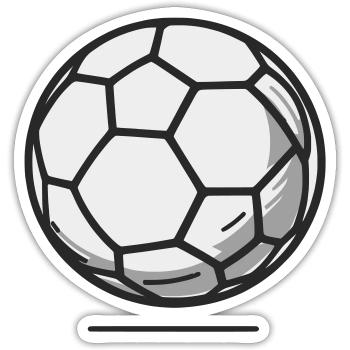 Minimalist Football Line Art Design - Sticker size S (10 x 10 cm) - white matte - Front