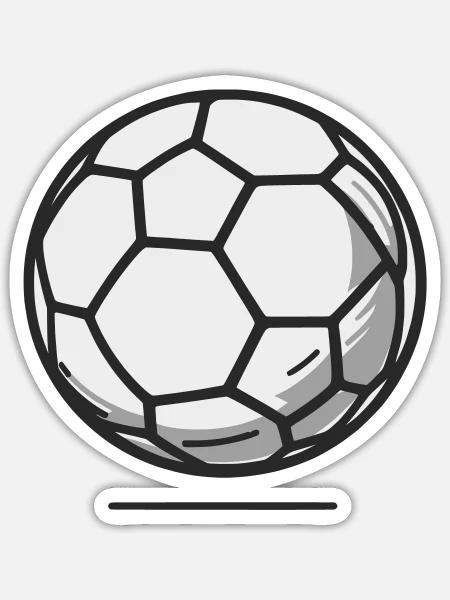 Design minimalista della linea di arte del calcio - Sticker formato S (10 x 10 cm) - bianco opaco