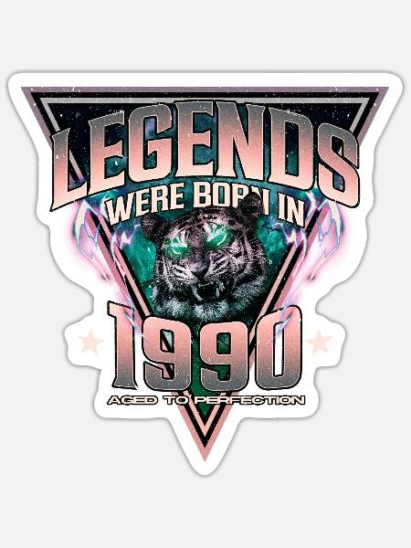 Legenden wurden 1990 geboren - Sticker Größe S (10 x 10 cm) - Mattweiß