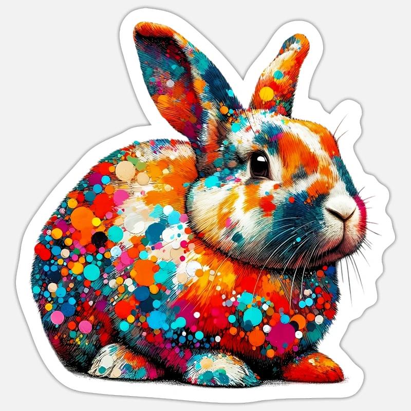 Rabbit - Sticker size S (10 x 10 cm) - white matte