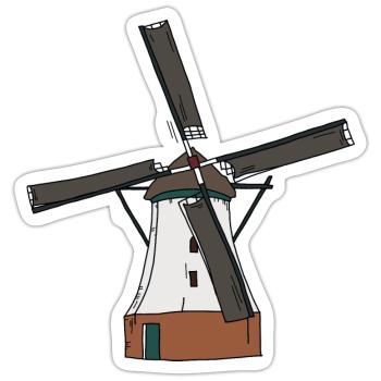 Windmühle weiss - Sticker Größe S (10 x 10 cm) - Mattweiß - Vorne