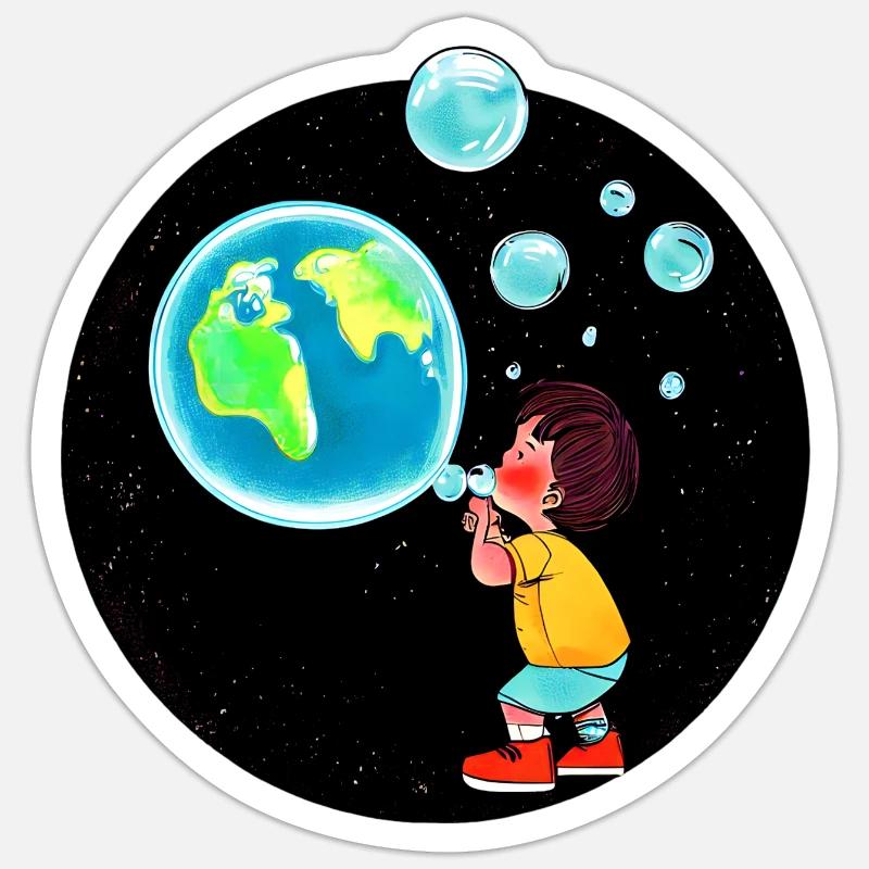 Planet Earth - Sticker size S (10 x 10 cm) - white matte