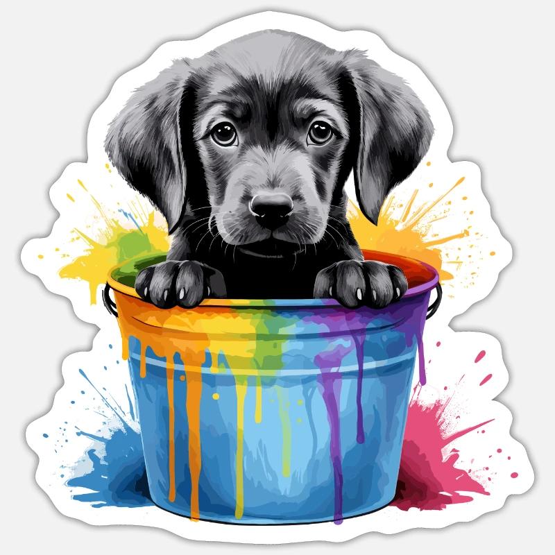Labrador Hund Hunderasse - Sticker Größe S (10 x 10 cm) - Mattweiß