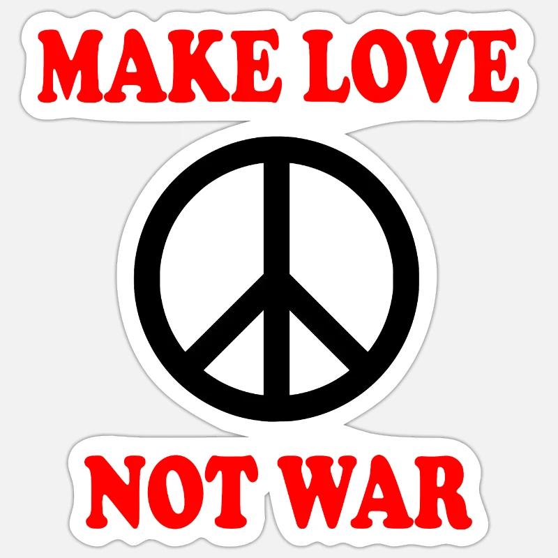 Make love not war - Sticker taille S (10 x 10 cm) - blanc mat