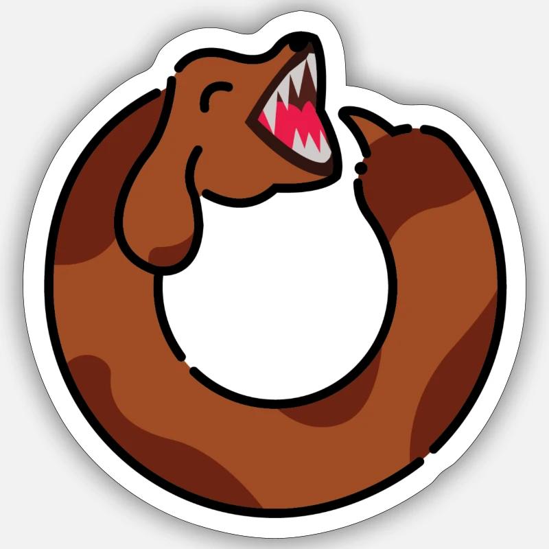 Dackel ouroboros Sticker Größe S (10 x 10 cm)