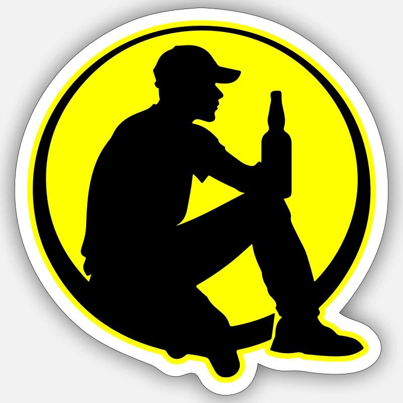Bouteille de bière Boire Sticker taille S (10 x 10 cm)
