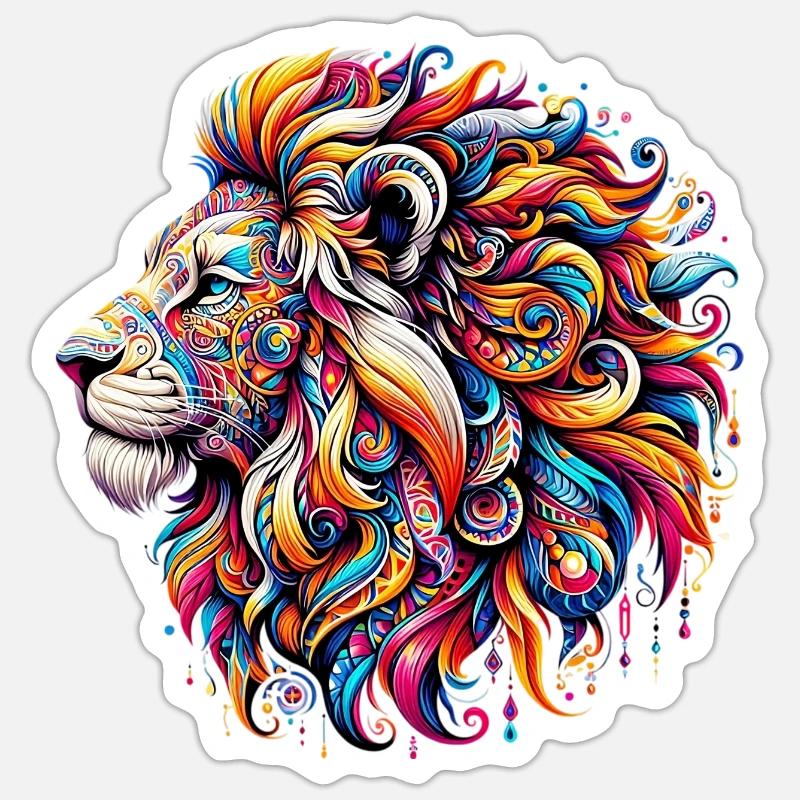 Lion - Sticker size S (10 x 10 cm) - white matte