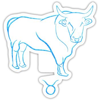 Ochse - Sticker Größe S (10 x 10 cm) - Mattweiß - Vorne