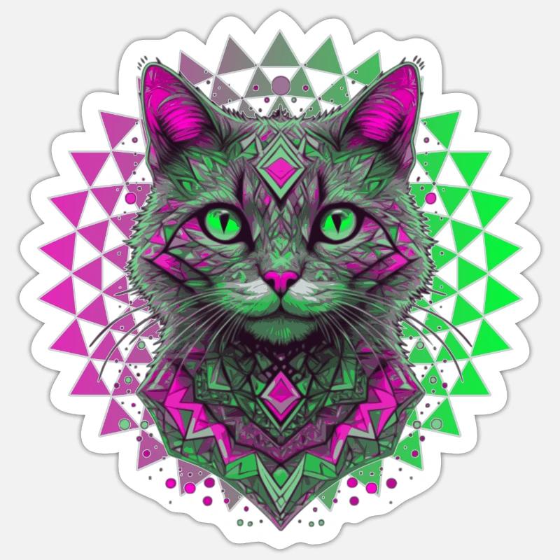 Geometric Kitten 🐾 Sticker size S (10 x 10 cm)