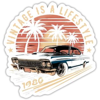 Vintage 1986 Retro Classic Car Legendary since 1986 - Sticker size S (10 x 10 cm) - white matte - Front