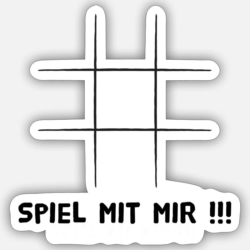Leeres Tik tak to oder Käsekästchen, Spiel mit mir Sticker Größe S (10 x 10 cm)