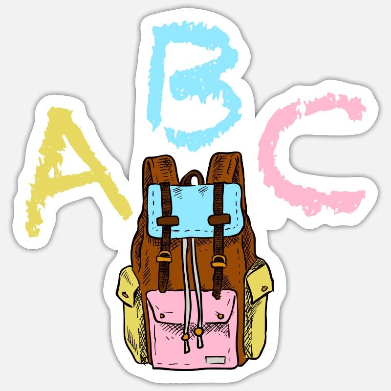 ABC avec sac à dos Sticker taille S (10 x 10 cm)