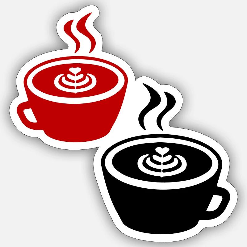 Icône du café - Sticker taille S (10 x 10 cm) - blanc mat