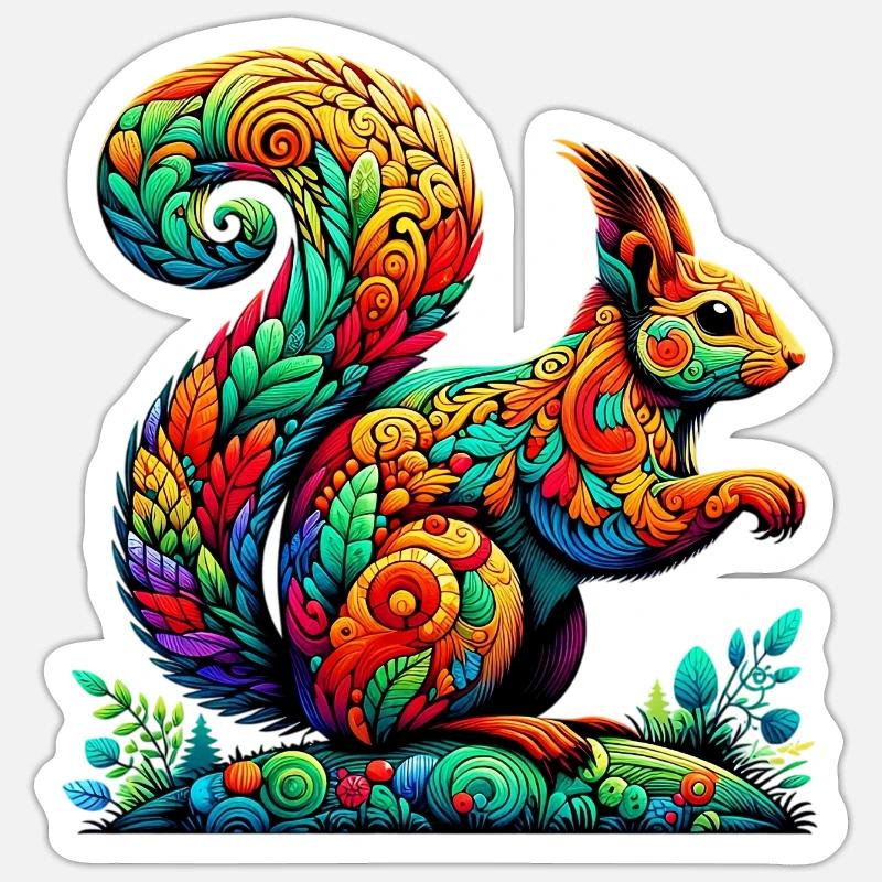 Squirrel Sticker size S (10 x 10 cm)