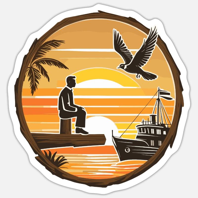 Caribbean Landscape - Sticker size S (10 x 10 cm) - white matte