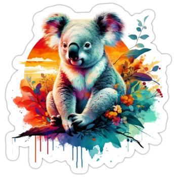 Koala - Sticker size S (10 x 10 cm) - white matte - Front