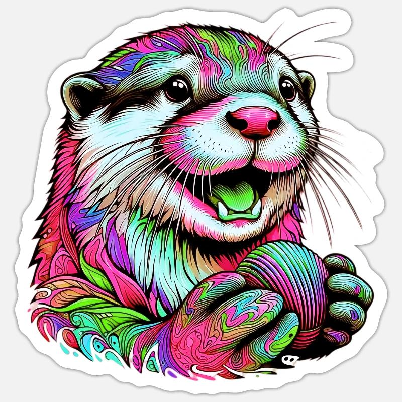 Otter - Sticker size S (10 x 10 cm) - white matte