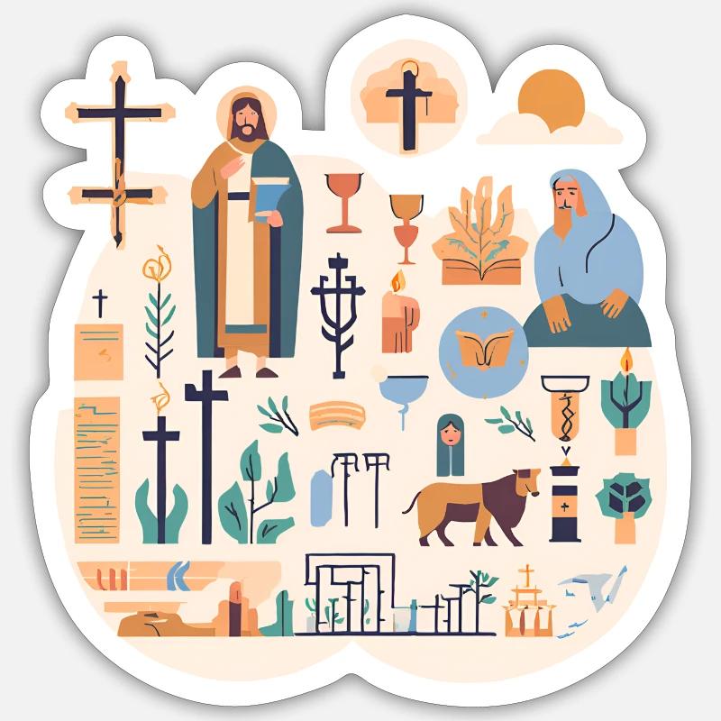 biblique 5 - Sticker taille S (10 x 10 cm) - blanc mat