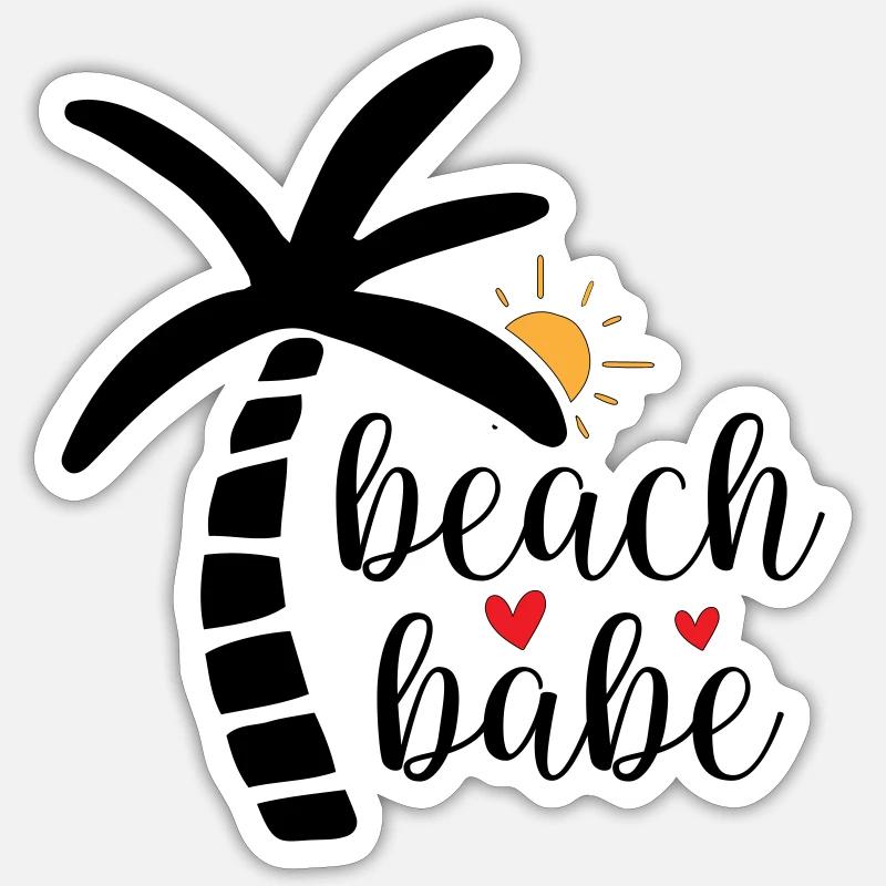 Beach babe - Sticker Größe S (10 x 10 cm) - Mattweiß