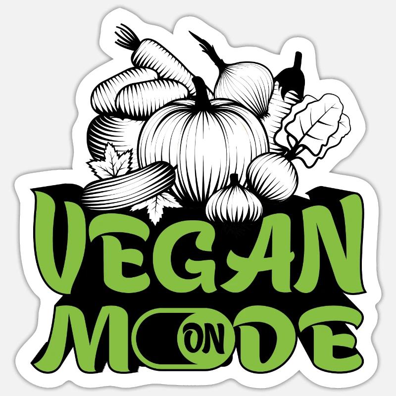 Mode végétalienne ON Illustration - Sticker taille S (10 x 10 cm) - blanc mat