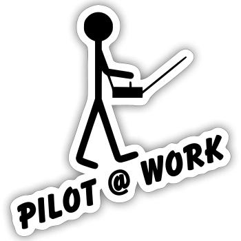 Pilot @ Work - Sticker size S (10 x 10 cm) - white matte - Front