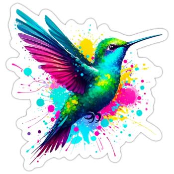 Colibri - Sticker taille S (10 x 10 cm) - blanc mat - Devant