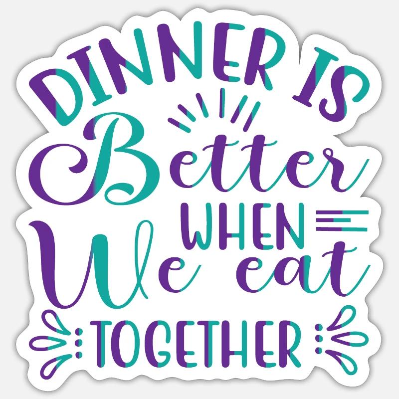 We eat together - Sticker Größe S (10 x 10 cm) - Mattweiß
