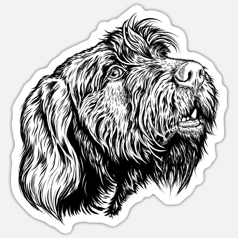 Pudelpointer redet mit Sticker Größe S (10 x 10 cm)