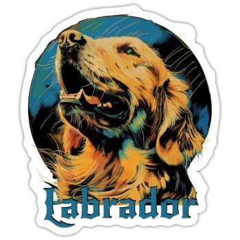 Labrador Retriever Hund Labbi - Sticker Größe S (10 x 10 cm) - Mattweiß - Vorne