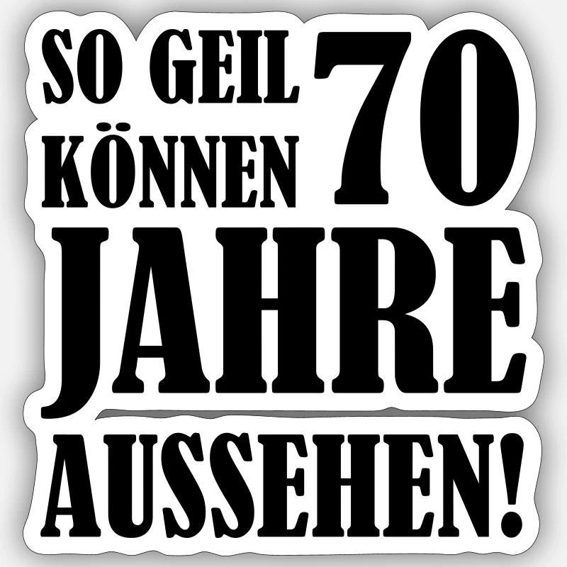 70 ans - Sticker taille S (10 x 10 cm) - blanc mat