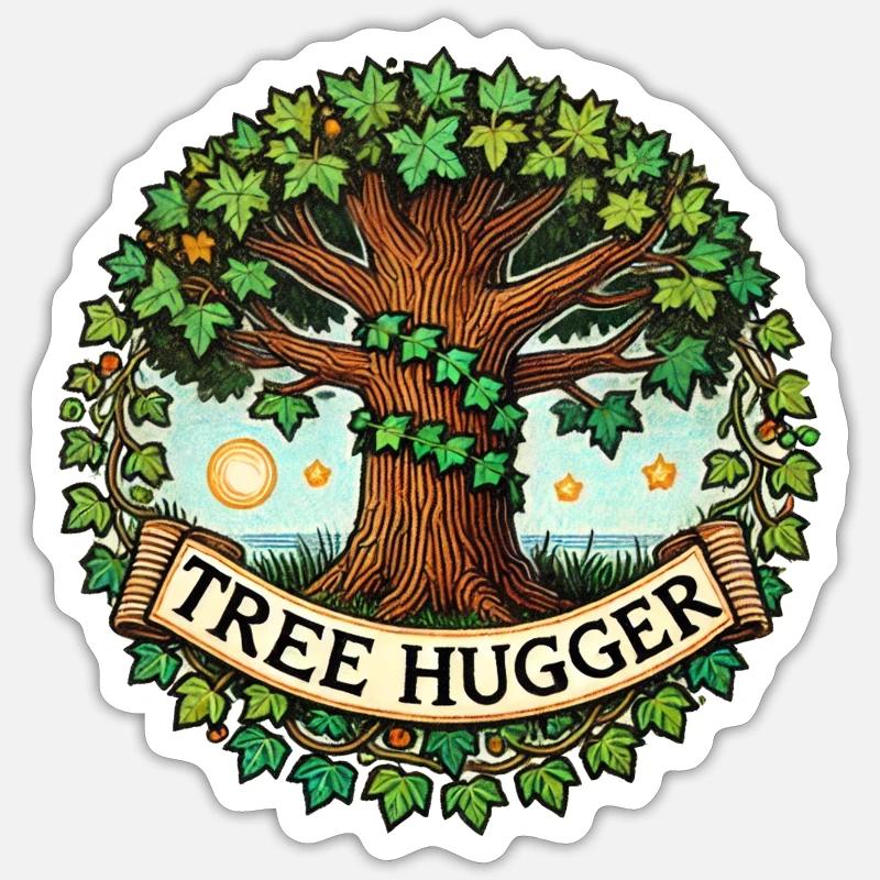 Tree Hugger - Sticker size S (10 x 10 cm) - white matte